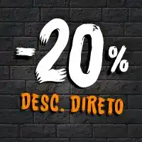Fantasias, acessórios e decorações de Halloween com 20% de desconto direto.