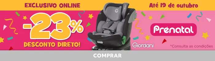 Descontos em artigos para bebés, carrinhos de passeio, cadeiras auto, segurança e cuidados infantis