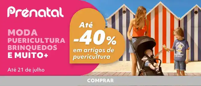 Ate 40% de desconto direto em artigos de Puericultura selecionados